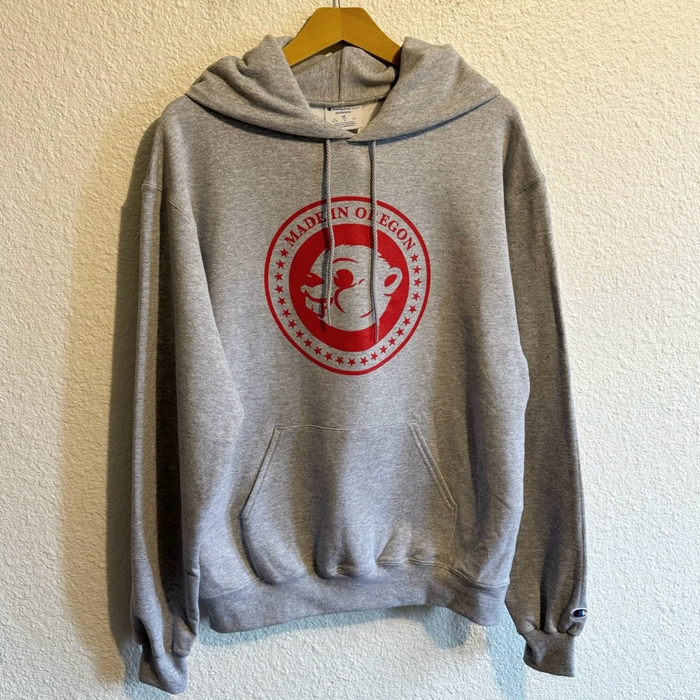Champion Authentic Made In Oregon Beaver Graphic Pullover Drawstring Hoodie M